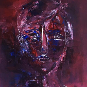 Face in red and blue