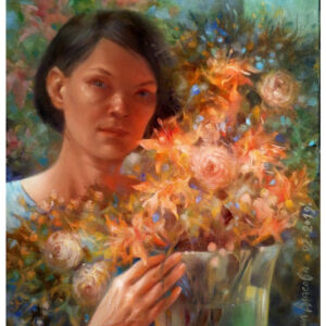 Portrait with two still lifes.