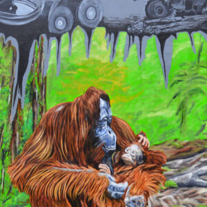 Orangutan against deforestation