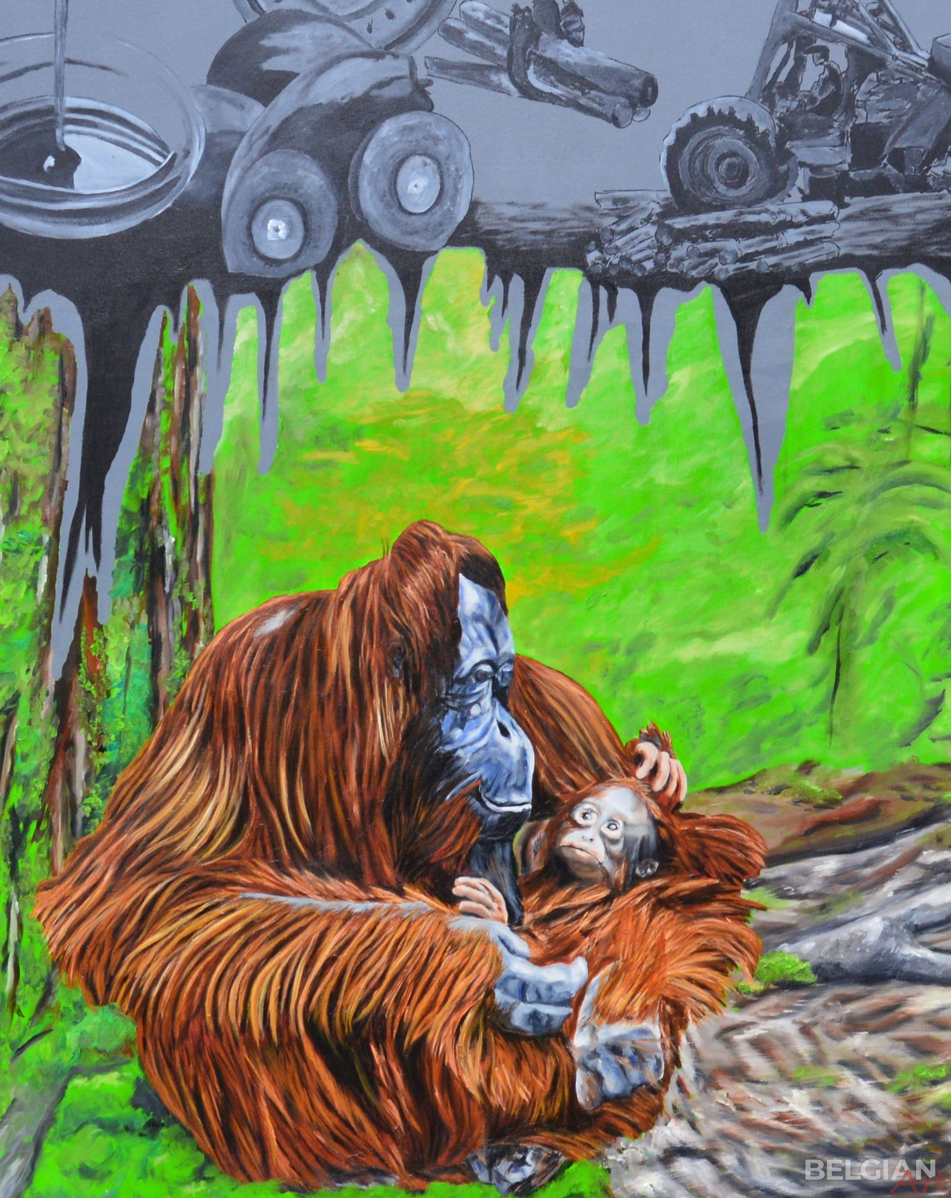 Orangutan against deforestation