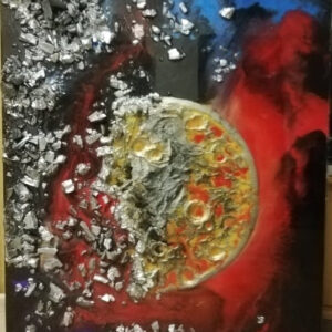 Abstract moon ! Shines in the dark with phosphorus dust !