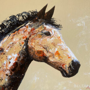 Acryl Pouring paardenhoofd