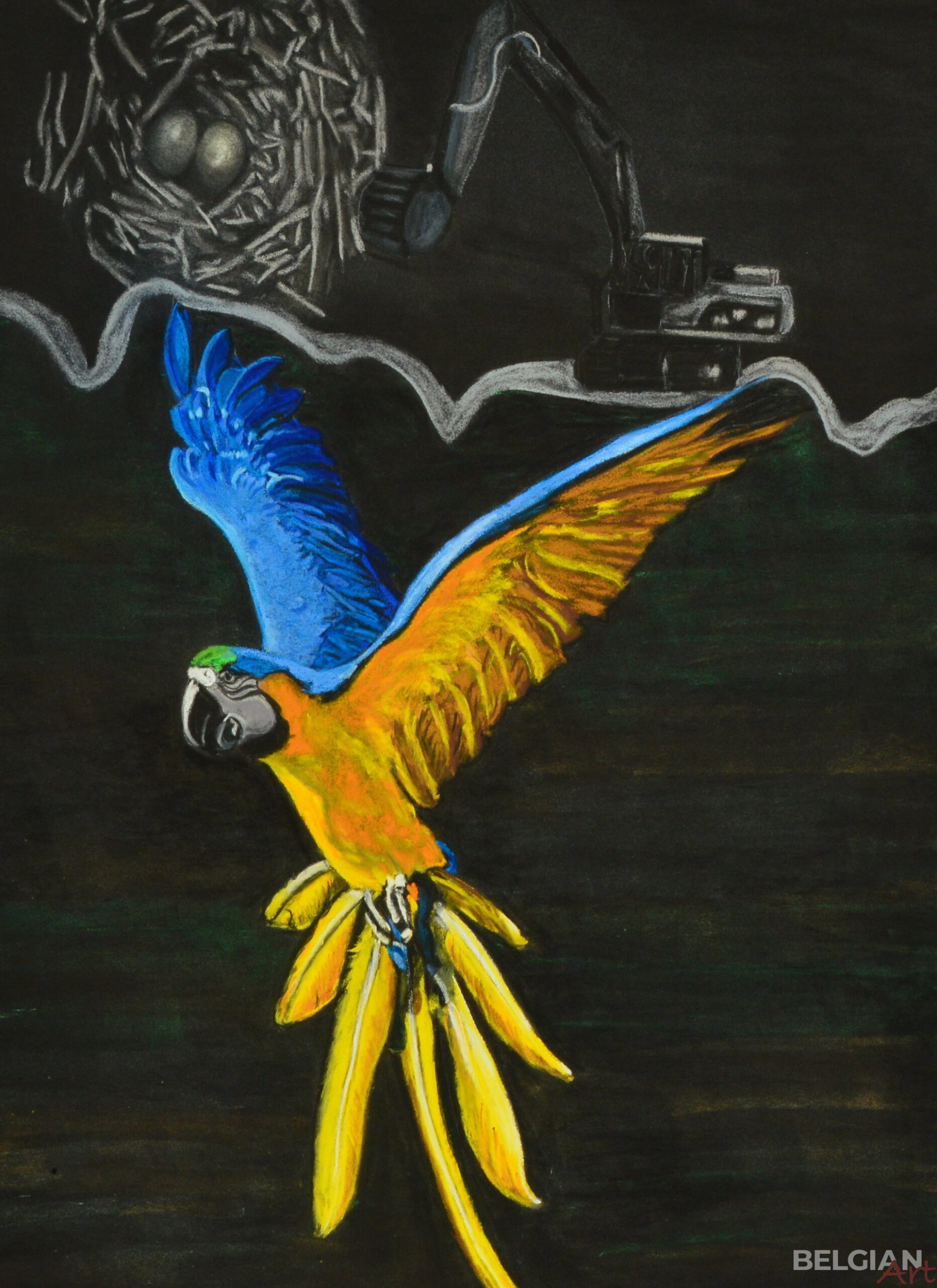 The Macaws against the human hand