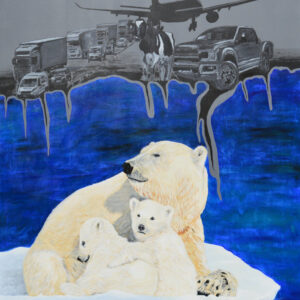 Polar bear against global warming