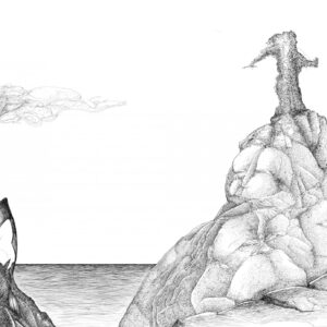 Seascape with wire figure
