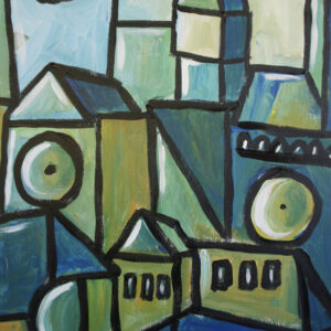 abstract schilderij van Kerk