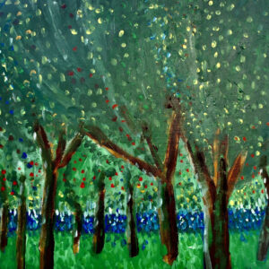 schilderij van fruitbomen