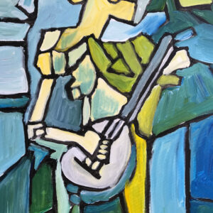 portret van meisje met mandoline