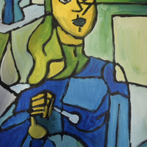 abstract schilderij van vrouw