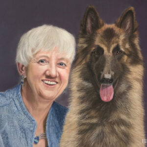 Portrait of a Tervueren with owner