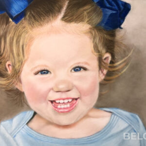 Little girl with blue ribbons