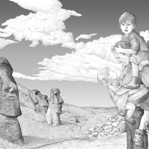 Superdad on Easter Island
