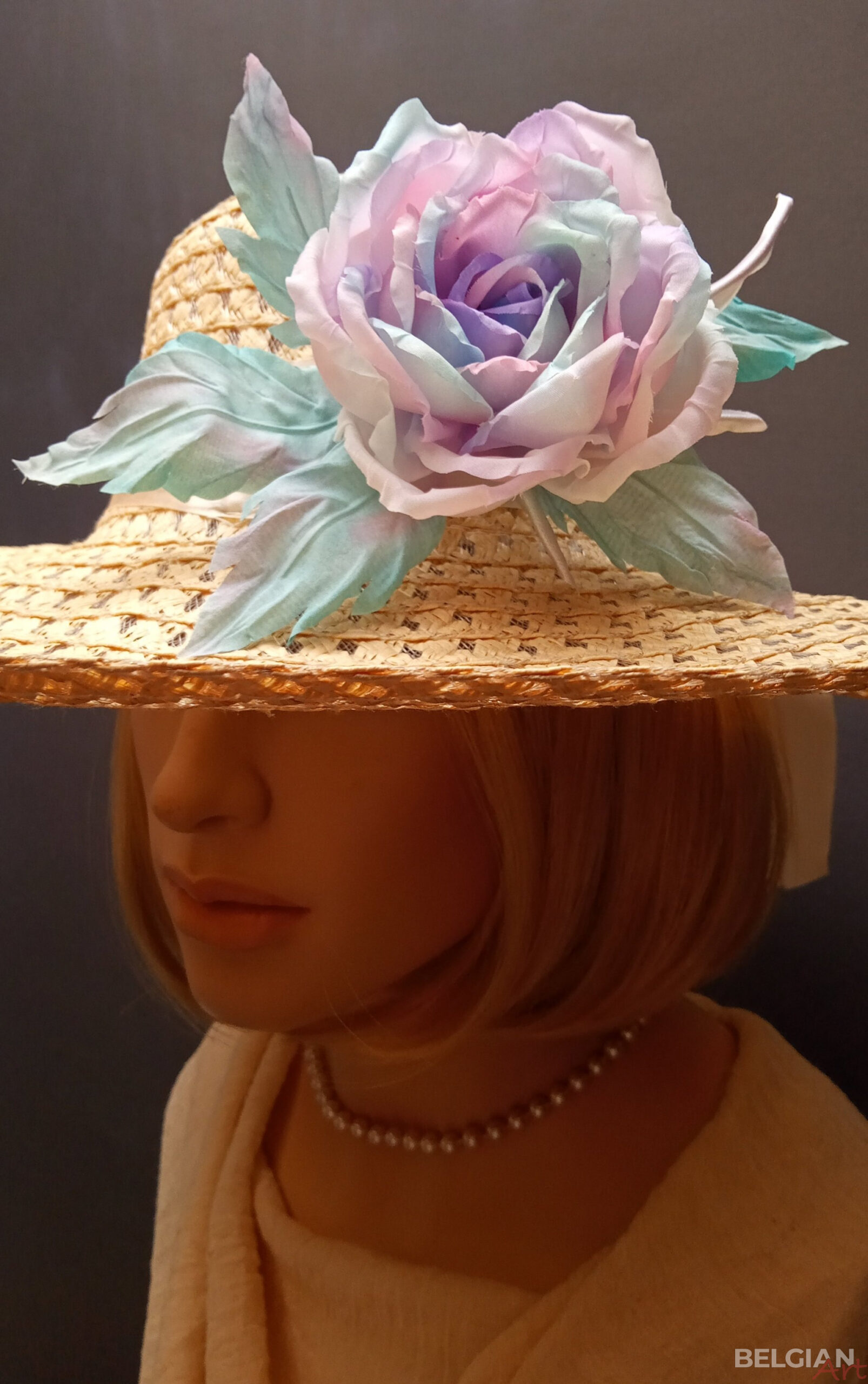 Handmade real silk flower brooch