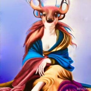 Girl with deer head