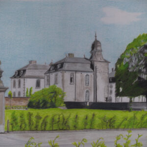 Deulin Castle between green and blue.