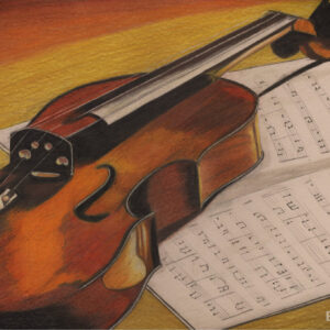 Violin on music sheet