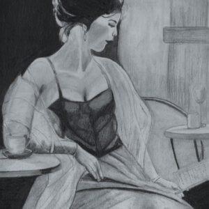 Lady on terrace