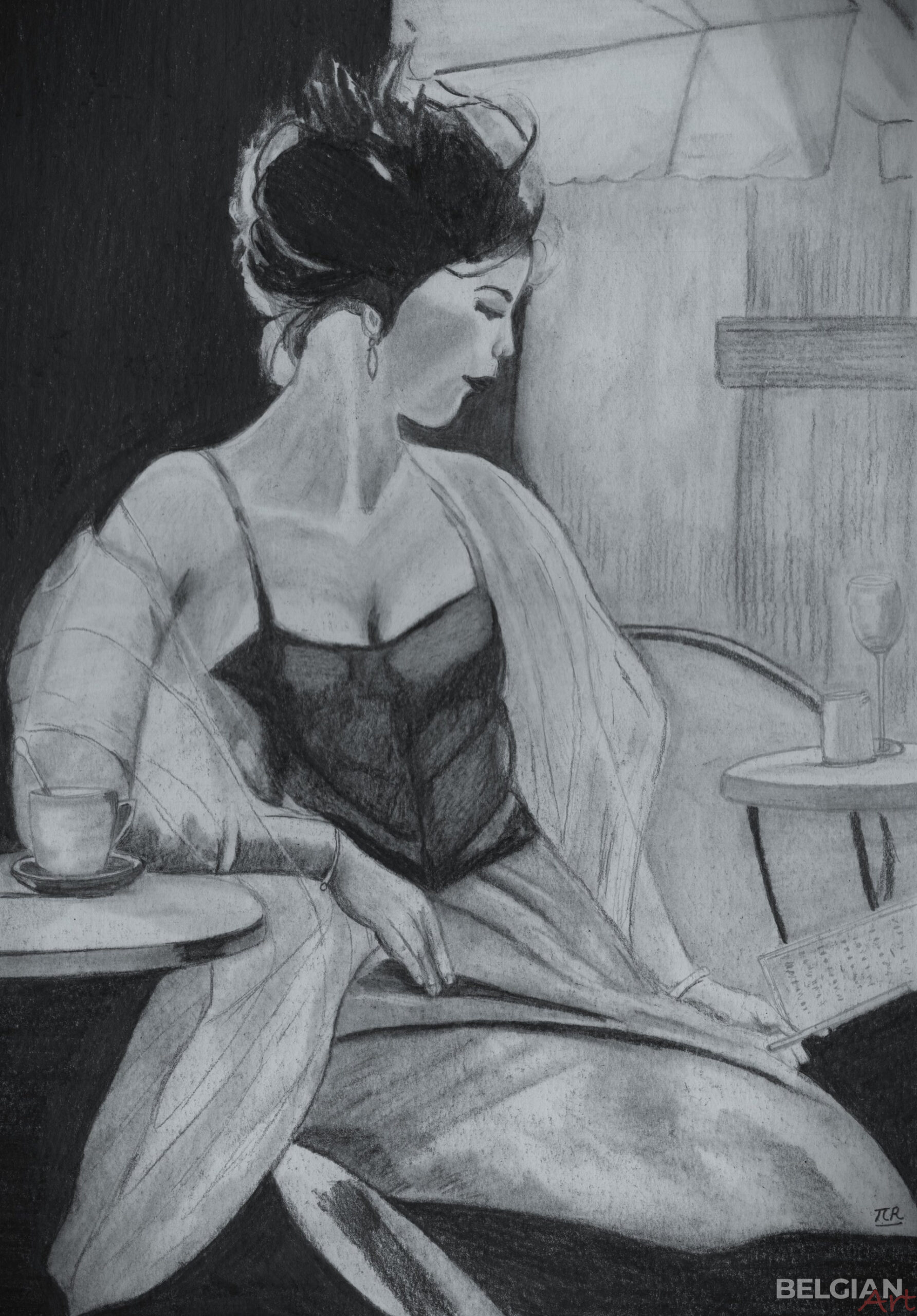 Lady on terrace