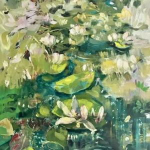 Waterlilies in murky water