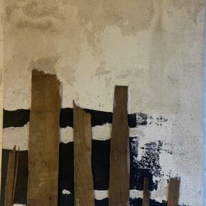 Border of sand en fence