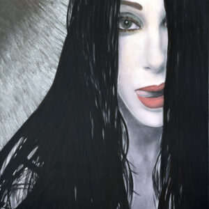 CHER licking her lip
