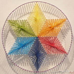 Colored Star - Fiber Art