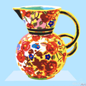 Jar decorated witn flowers