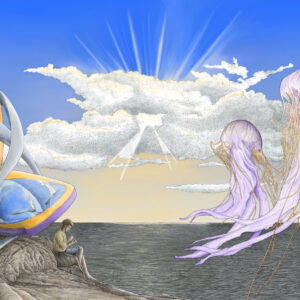 The Fluteplayer by the sea (color)