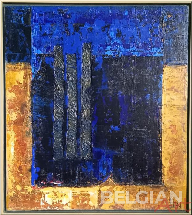 Abstract painting with 3 stripes