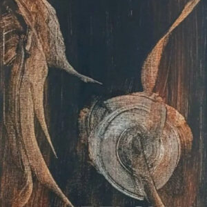 Dark Botanical Abstract Painting