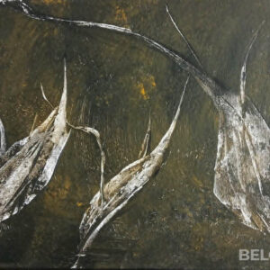 Dark Botanical Abstract Painting